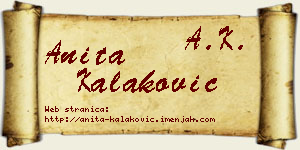 Anita Kalaković vizit kartica